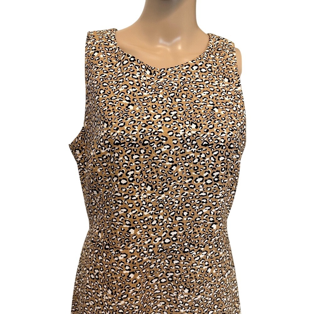J. Crew Leopard‎ Print Sleeveless Sheath Dress Size 8